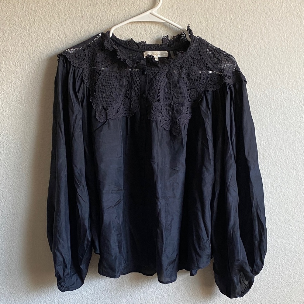 Elegant Black Lace Women's Top-LoveShackFancy